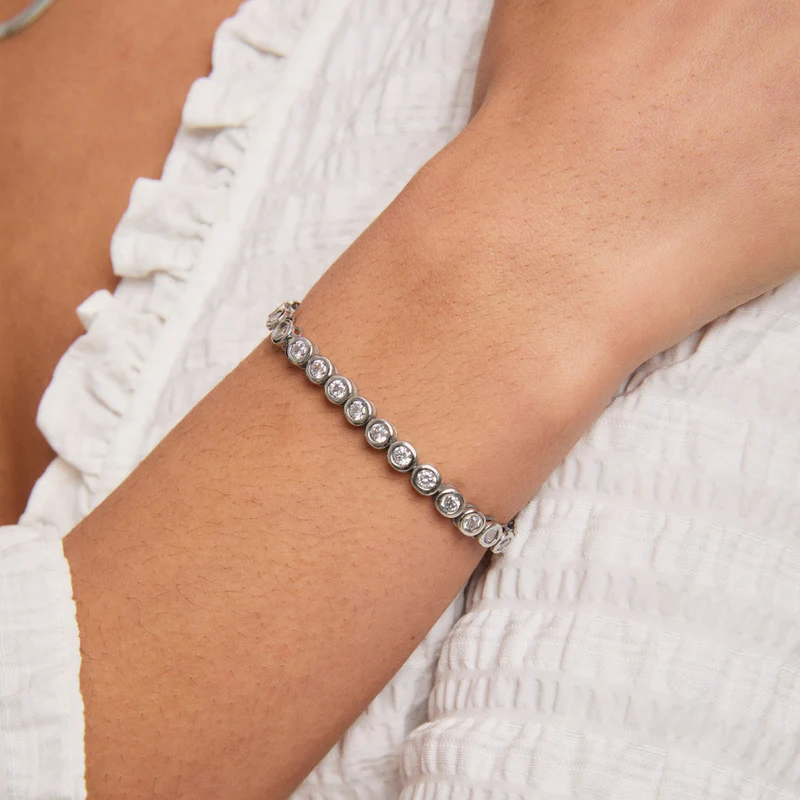 Bezel Tennis Bracelet Waterproof