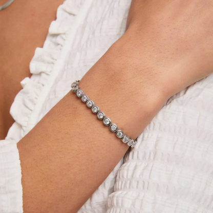 Bezel Tennis Bracelet Waterproof