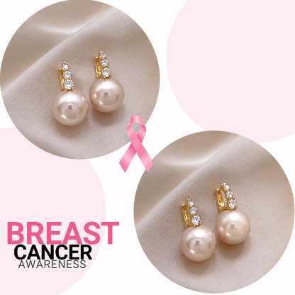 Support Breast Cancer Awareness | Luminous Zircon Pearl Drop Earrings | Buy 1 Get 1 Free Today