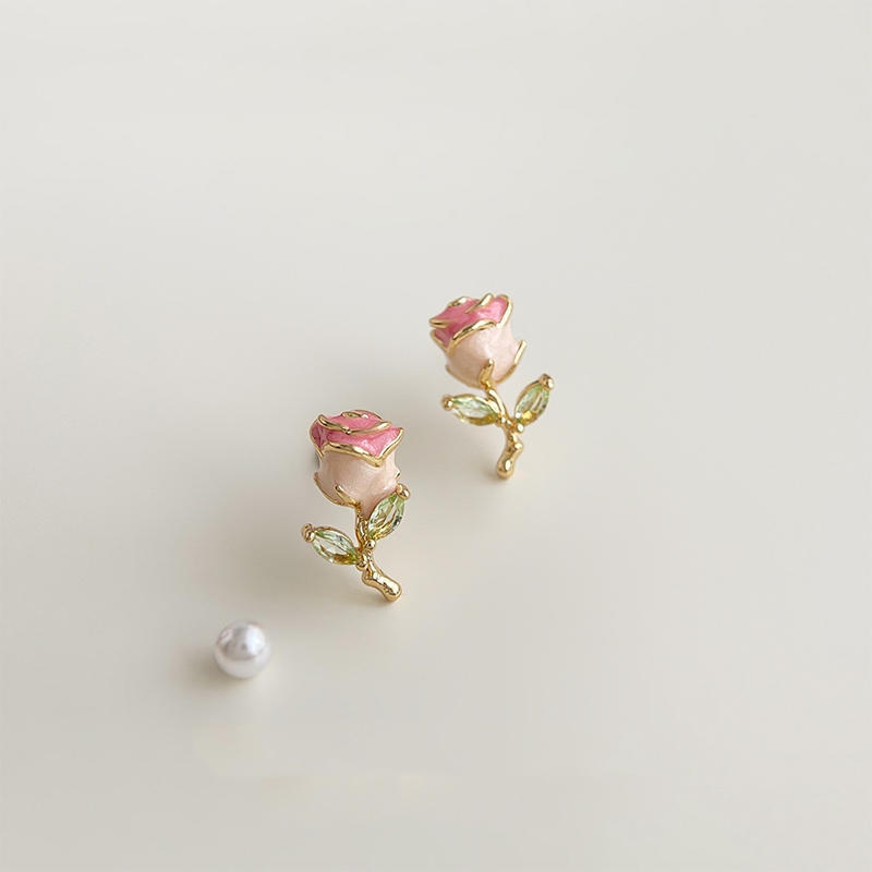 Support Breast Cancer Awareness |  Hope Rose Awareness Earrings