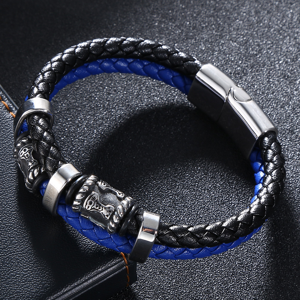 Viking Bead Leather Bracelet