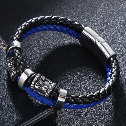 Viking Bead Leather Bracelet