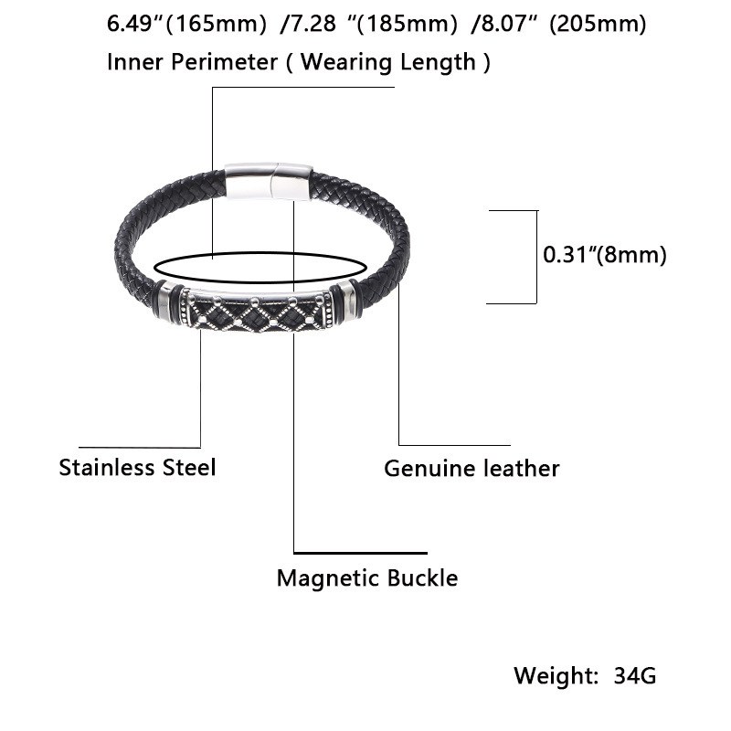 Viking-style Retro Woven Leather Totem Bracelet