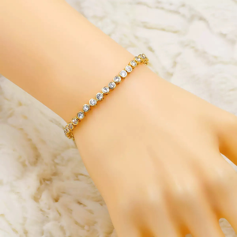 Bezel Tennis Bracelet Waterproof