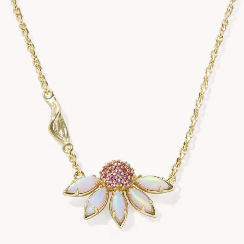 Iridescent Petal Daisy Necklace