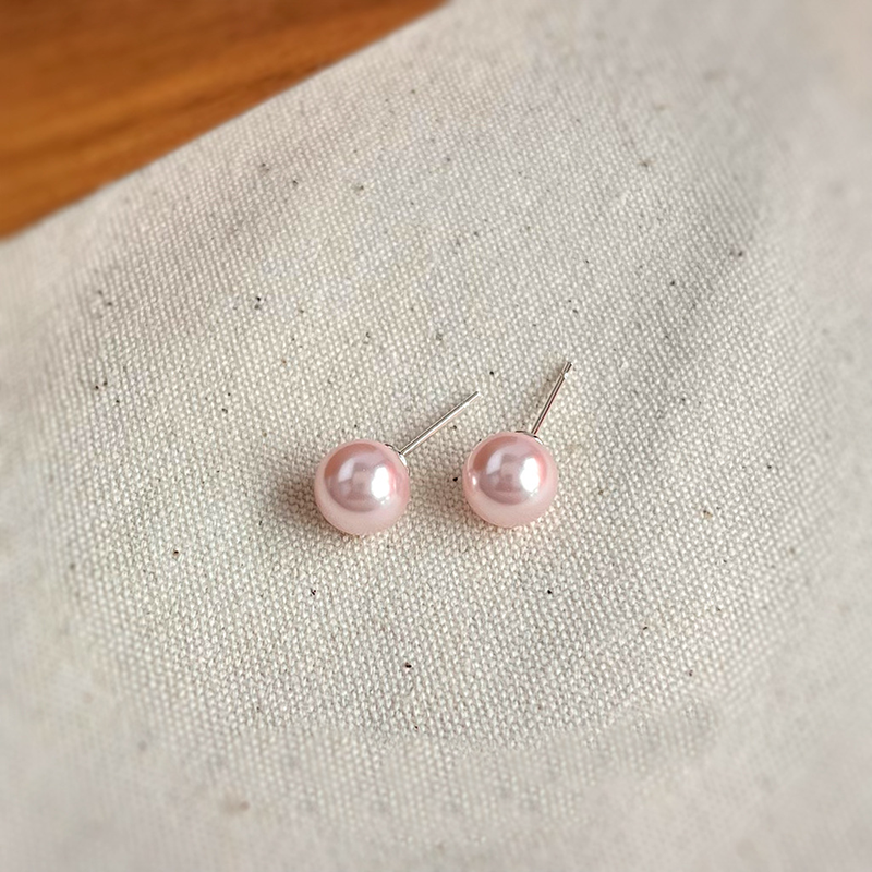 Support Breast Cancer Awareness | Hope Blush Pearl Studs / Hope Blush Pearl Clip Ear Cuffs
