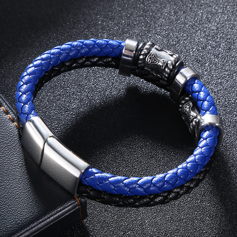 Viking Bead Leather Bracelet