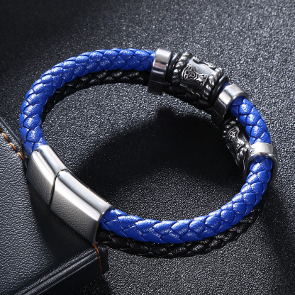 Viking Bead Leather Bracelet