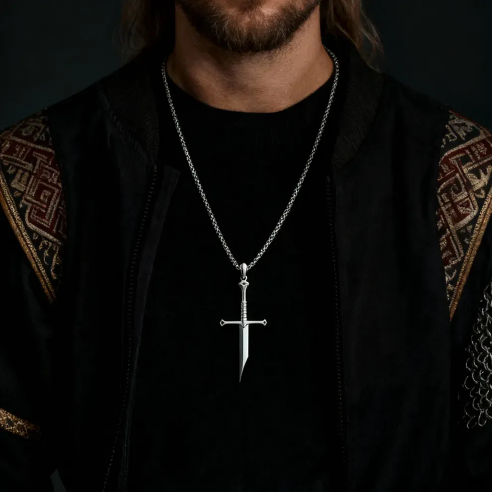 Broken Sword Pendant Necklace