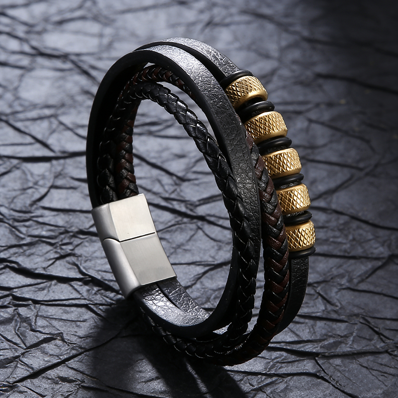 Vintage Viking Multi-Layer Braided Leather Bracelet