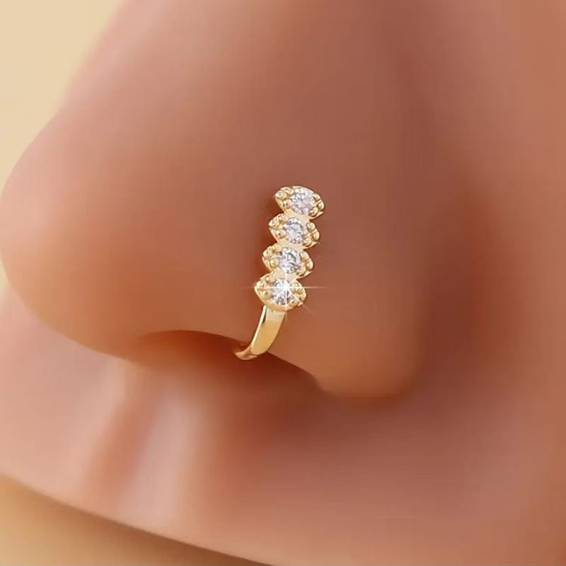 Vintage Multi Gem Curved Nose Ring