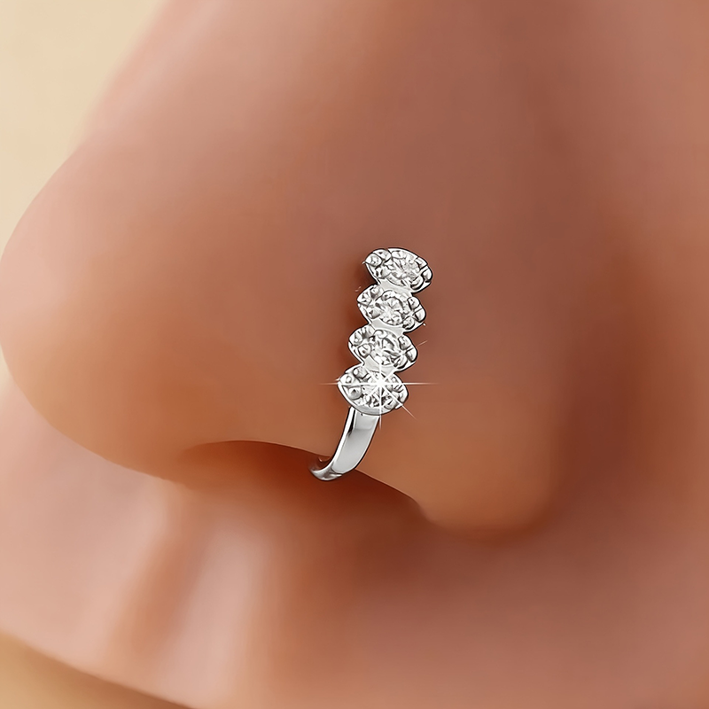 Vintage Multi Gem Curved Nose Ring
