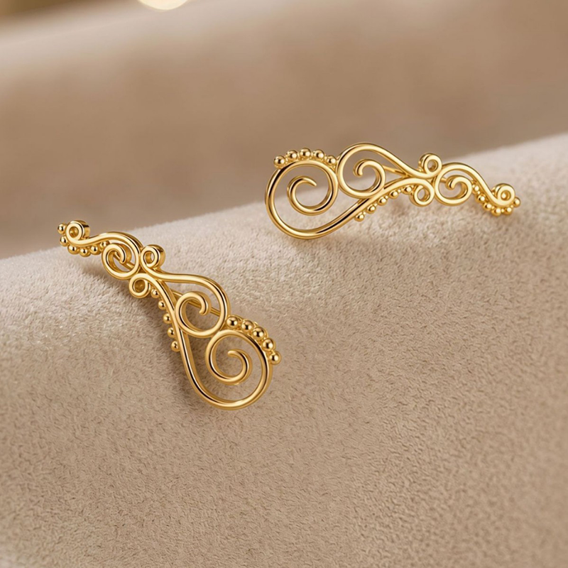 Boho Swirl Vine Ear Climbers