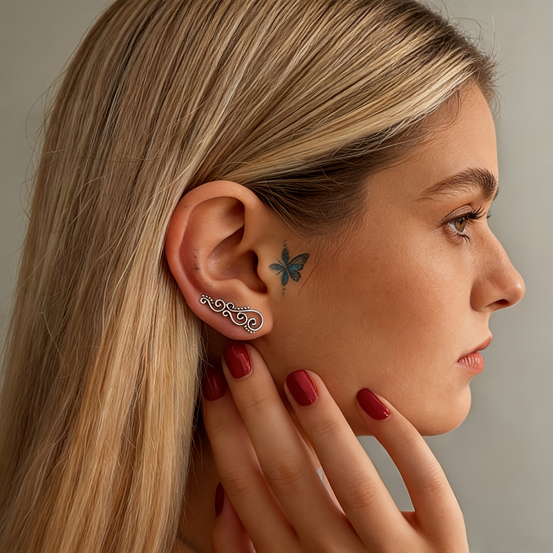 Boho Swirl Vine Ear Climbers