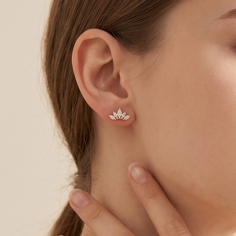 Crown Marquise Zircon Stud Earrings
