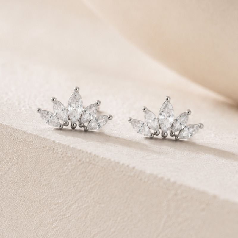 Crown Marquise Zircon Stud Earrings