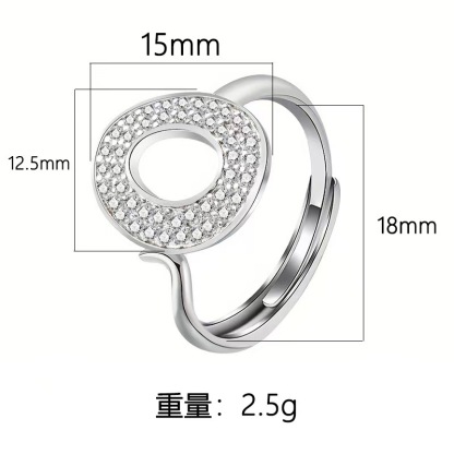 925 Silver Oval Halo Open Ring
