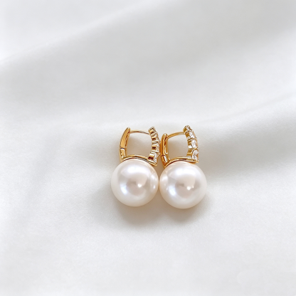 Support Breast Cancer Awareness | Luminous Zircon Pearl Drop Earrings | Buy 1 Get 1 Free Today