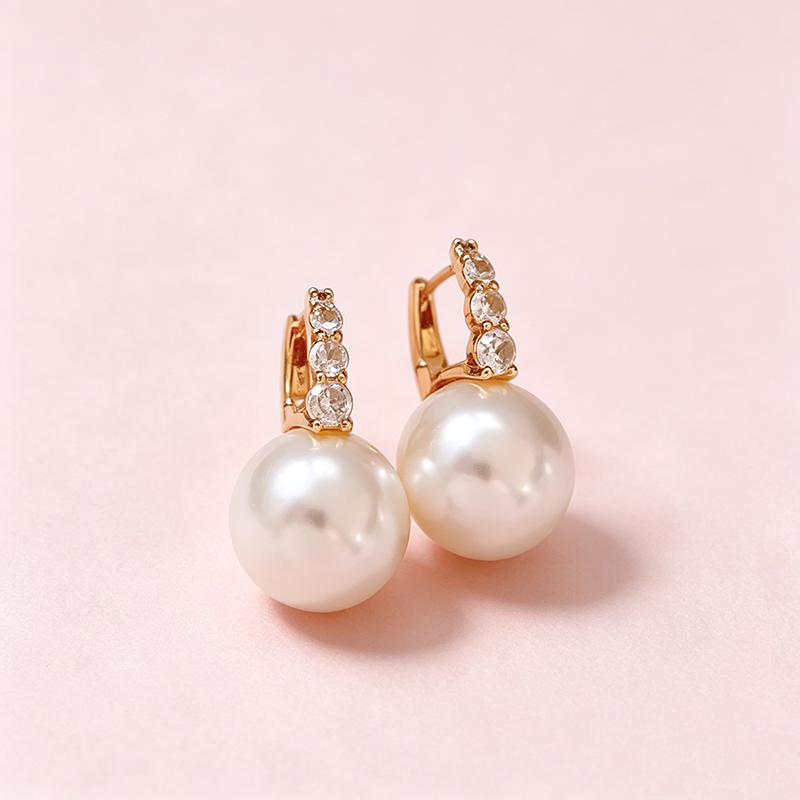 Support Breast Cancer Awareness | Luminous Zircon Pearl Drop Earrings | Buy 1 Get 1 Free Today