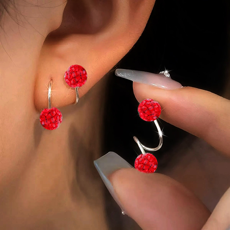 Dual Sparkle S-Curve Earrings