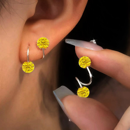 Dual Sparkle S-Curve Earrings