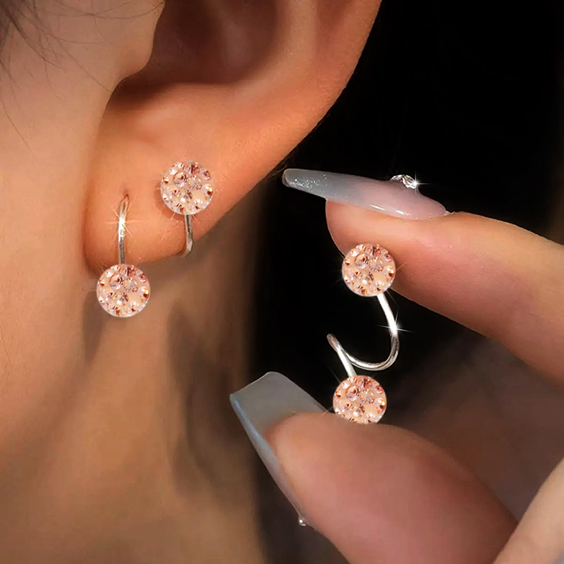 Dual Sparkle S-Curve Earrings