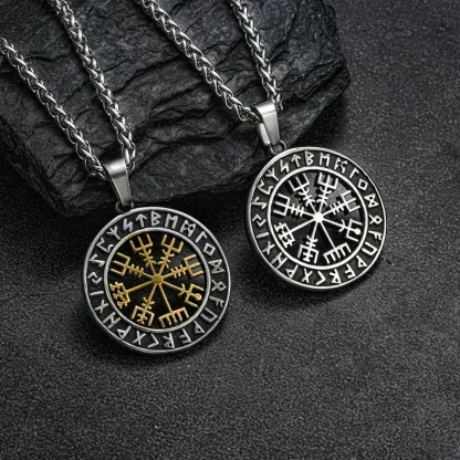 Vegvisir Compass Rune Necklace