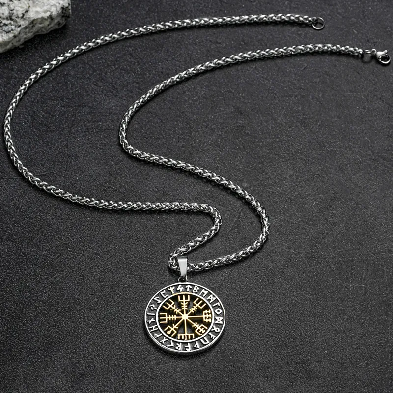 Vegvisir Compass Rune Necklace