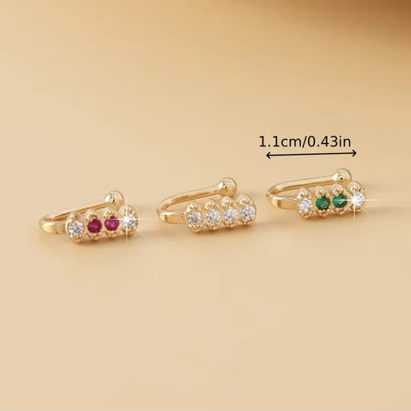 Vintage Multi Gem Curved Nose Ring