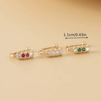 Vintage Multi Gem Curved Nose Ring