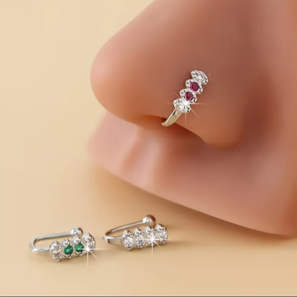 Vintage Multi Gem Curved Nose Ring