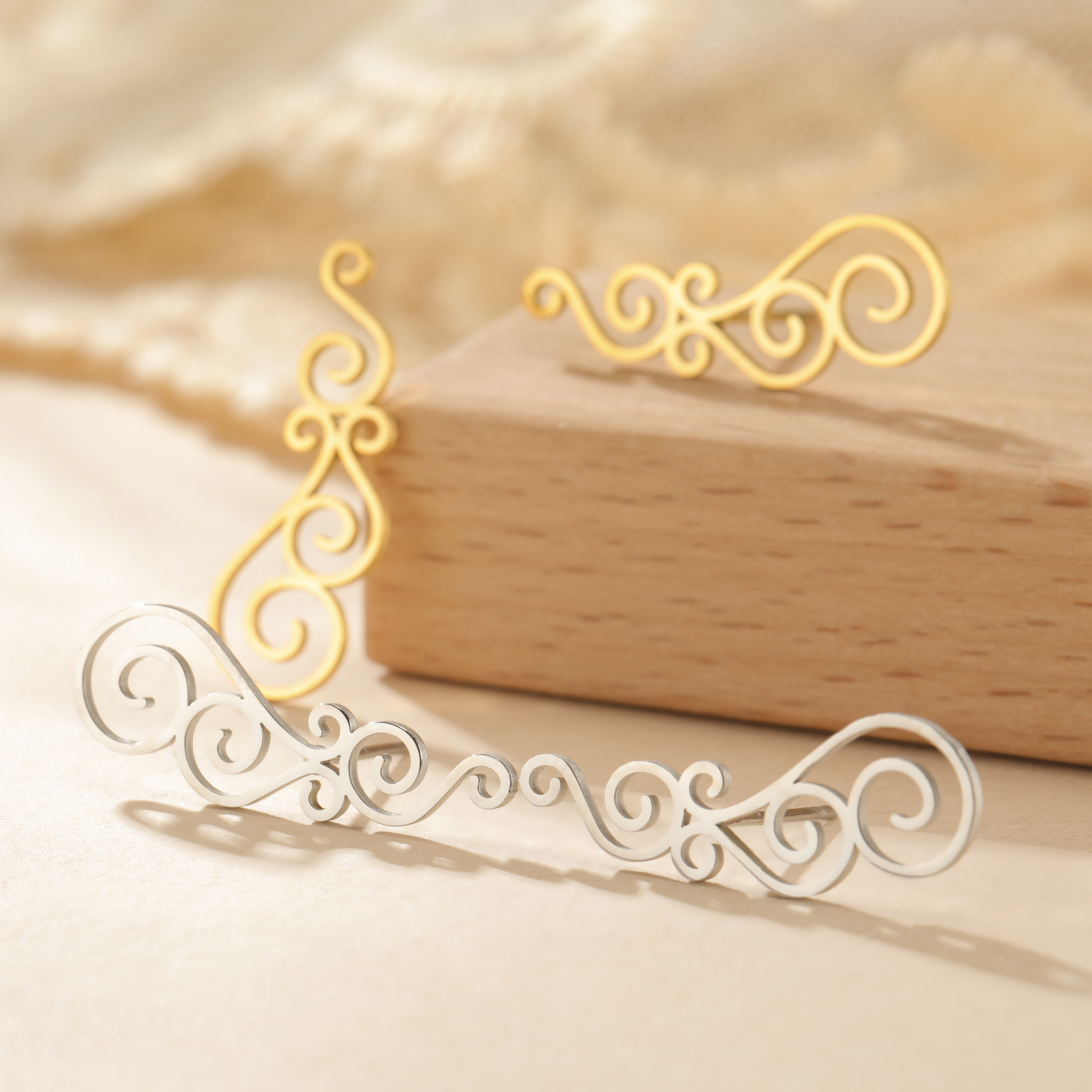 Boho Swirl Vine Ear Climbers
