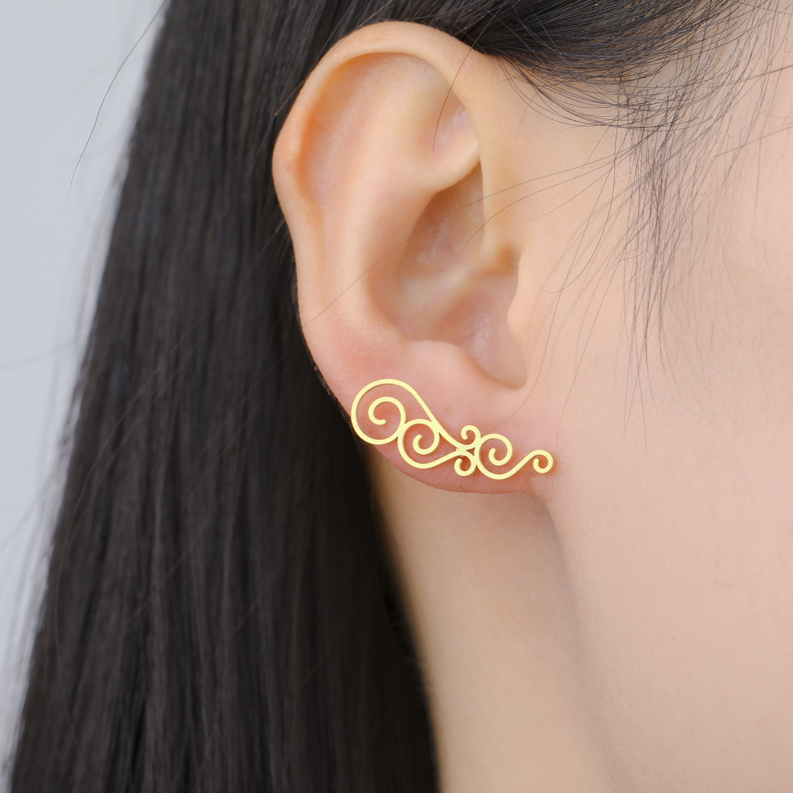 Boho Swirl Vine Ear Climbers