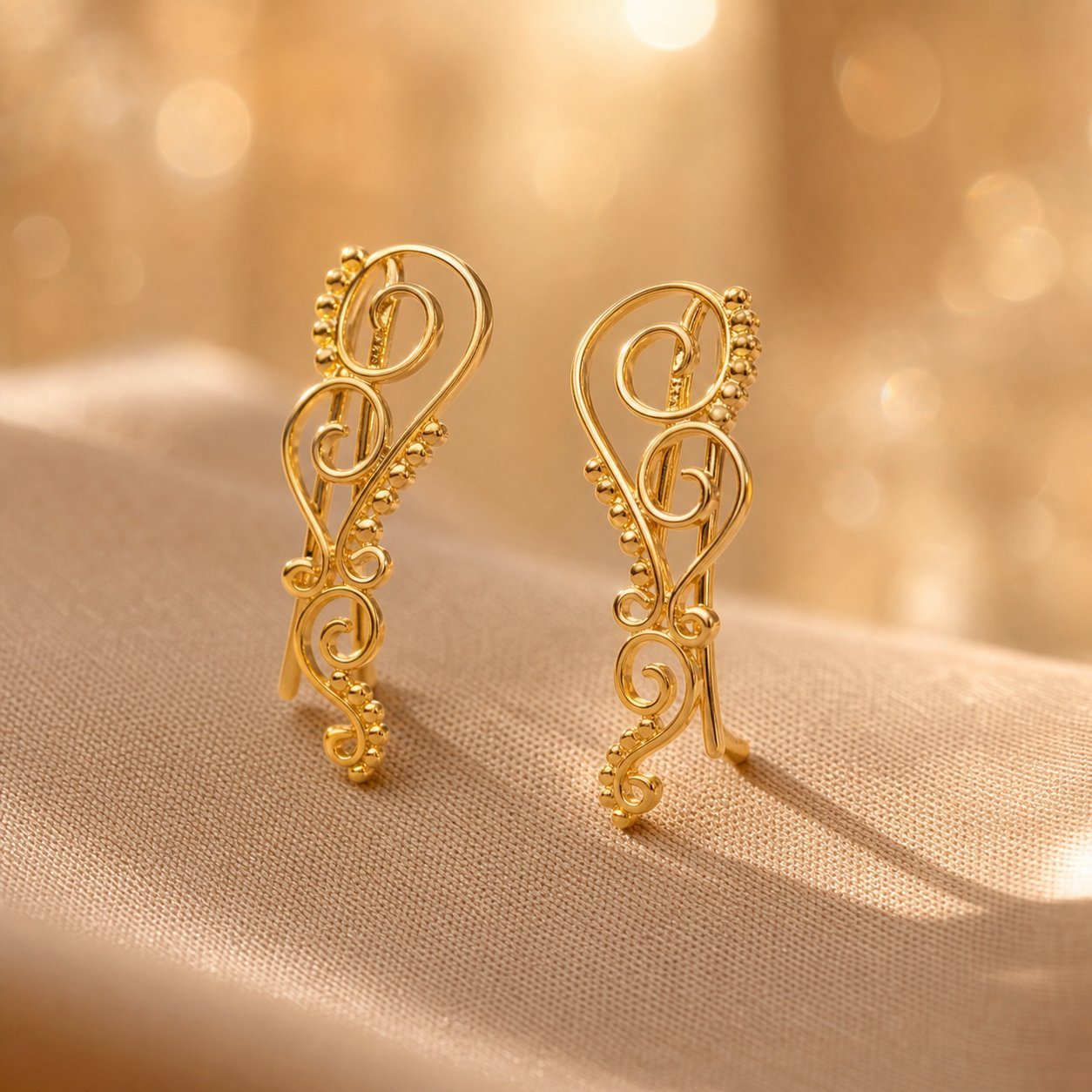 Boho Swirl Vine Ear Climbers