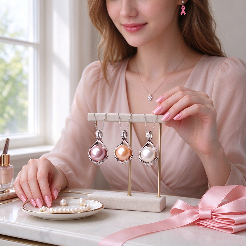 Flowing Wish Pearl Pendant Necklace