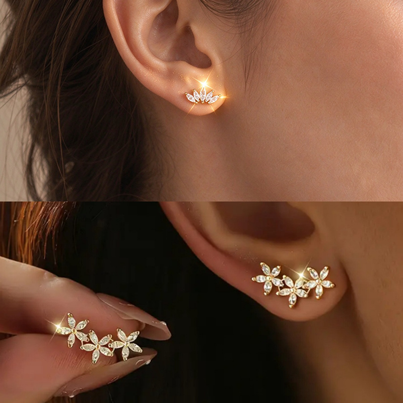 Crown Marquise Zircon Stud Earrings