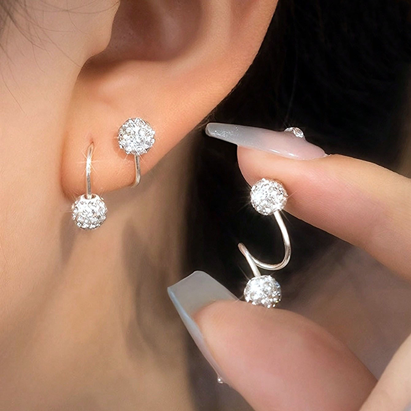 Dual Sparkle S-Curve Earrings