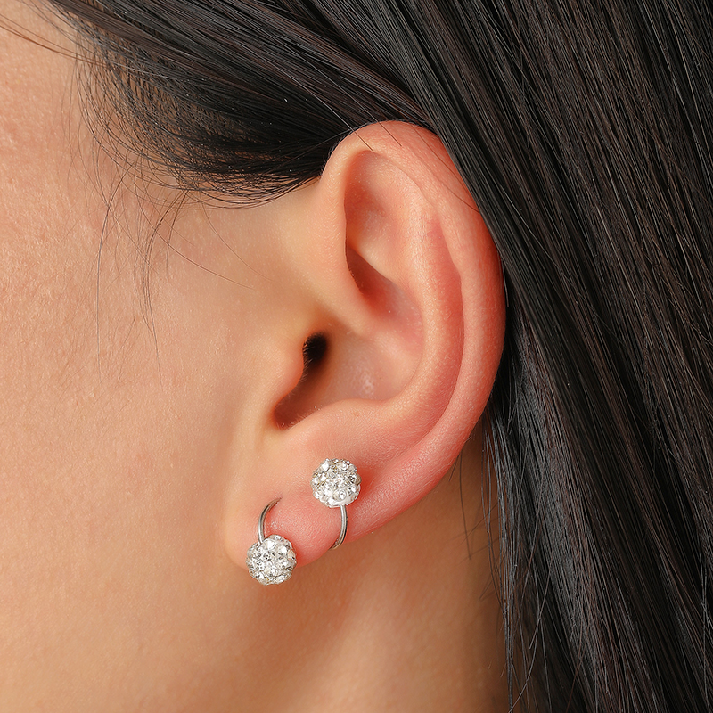 Dual Sparkle S-Curve Earrings