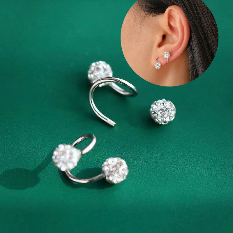 Dual Sparkle S-Curve Earrings