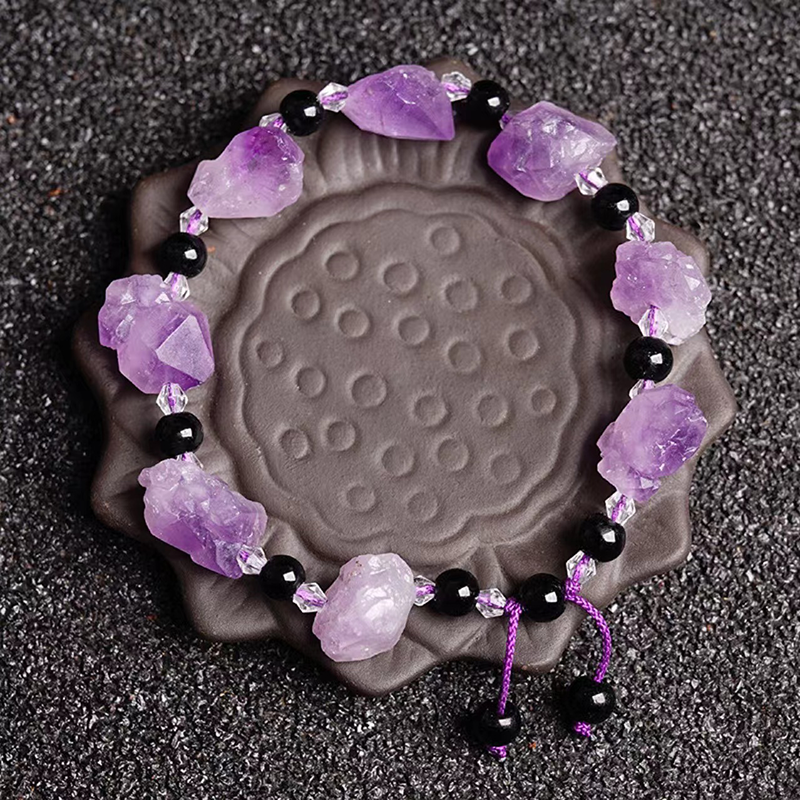 Boho Raw Amethyst Calm Bracelet