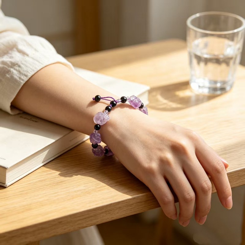 Boho Raw Amethyst Calm Bracelet