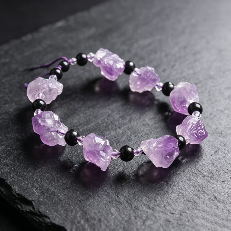Amethyst Freshwater Pearl Chip Bead Bracelet