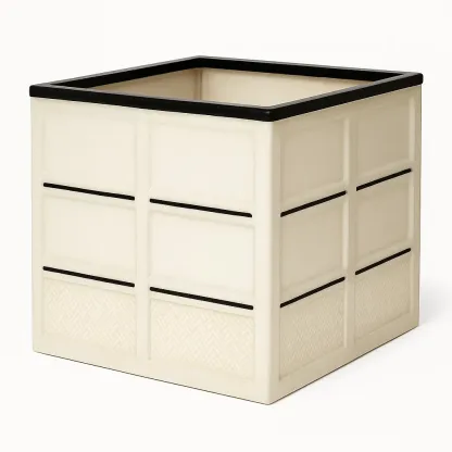 Fioriera da esterno in plastica beige quadrata 35x35x36 cm