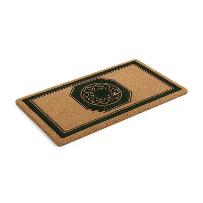 Zerbino da esterno rettangolare in polipropilene 120x60 cm marrone e Verde scuro