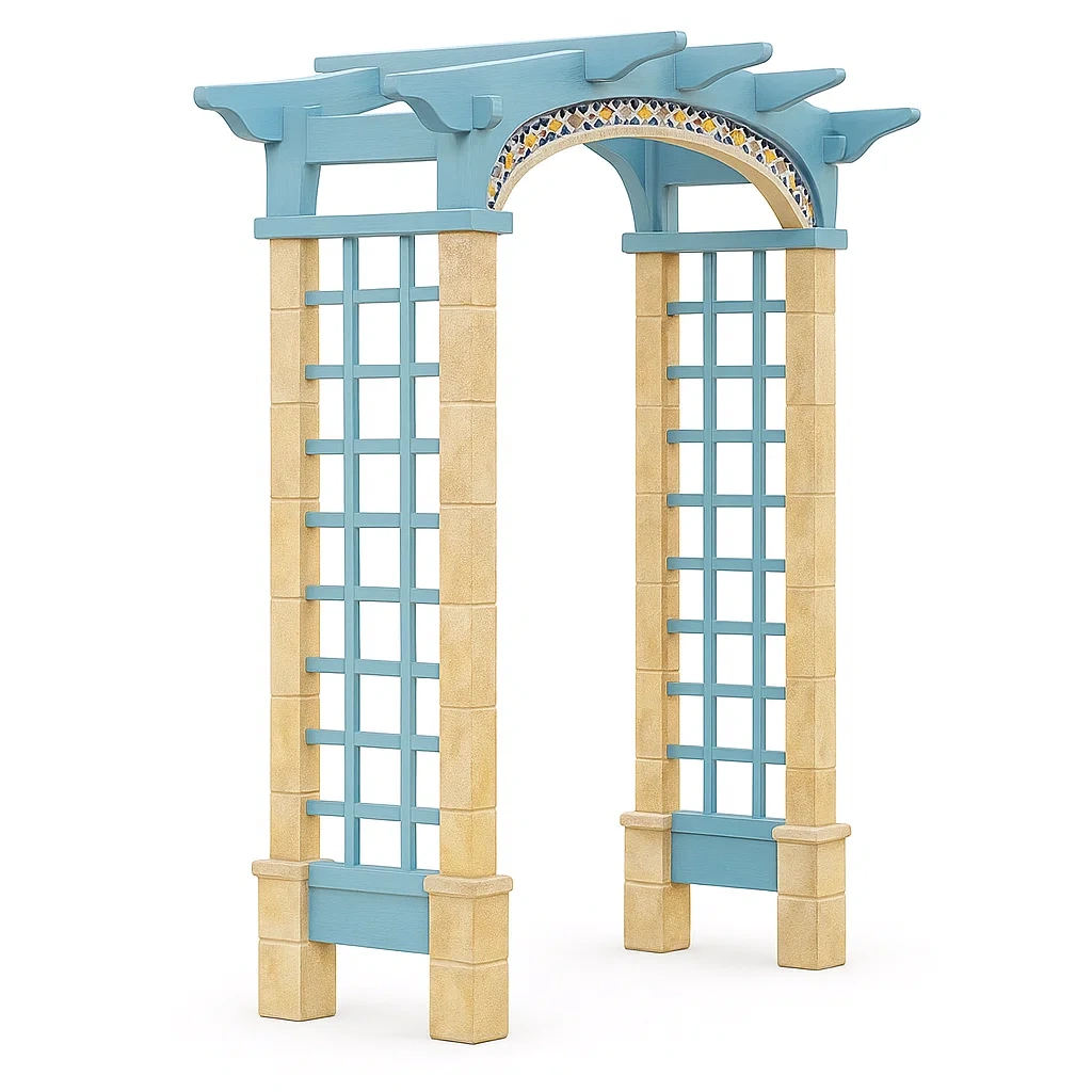 Graticcio ad arco da giardino in legno