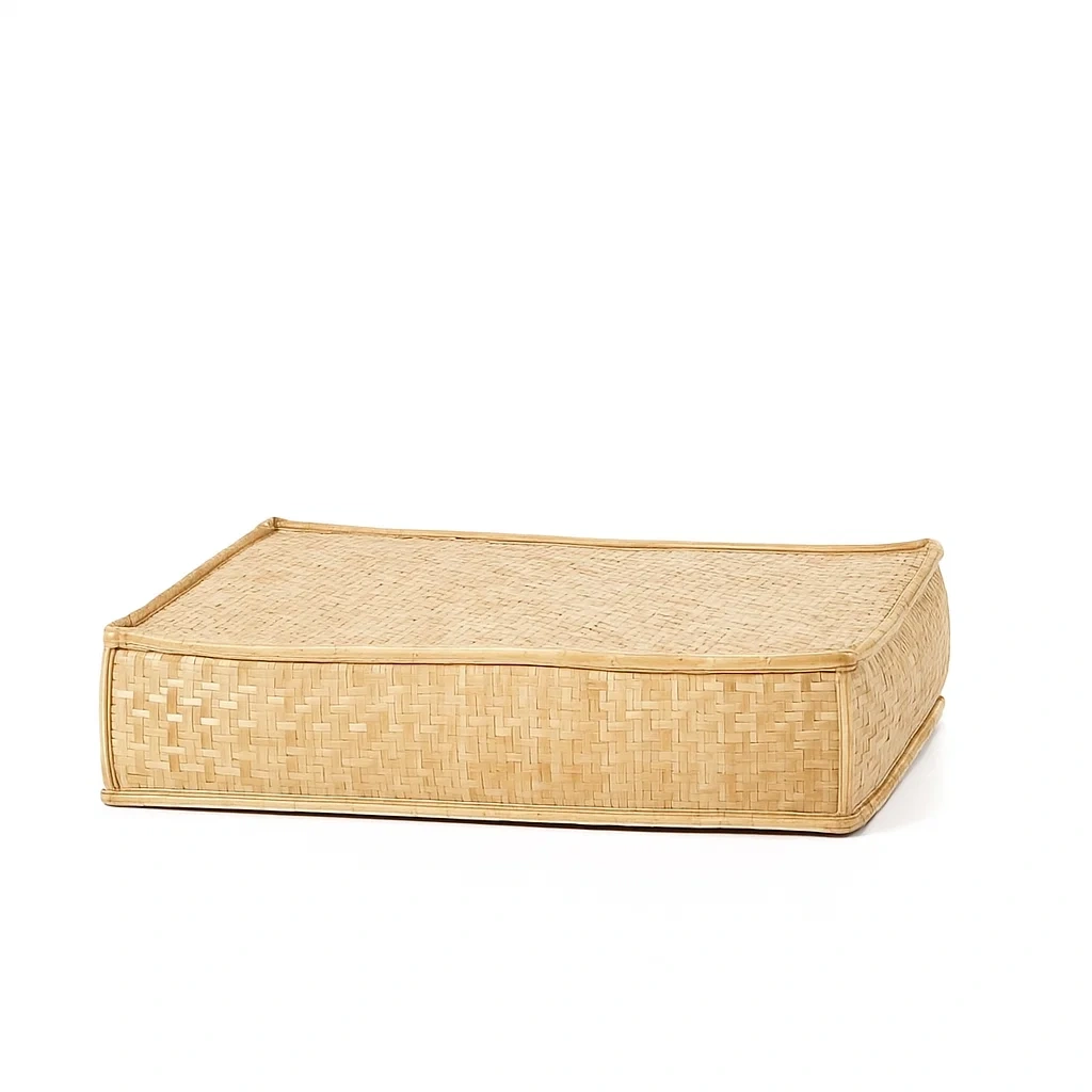 Letto per cani rettangolare in bambù intrecciato 40x30x10 cm