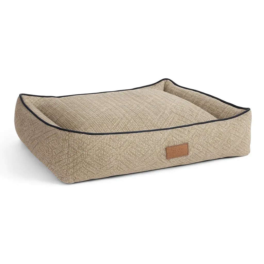 Letto per cani in tessuto beige 90x70x20 cm