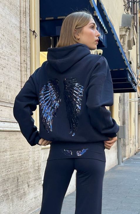 Wings sequin hoodie
