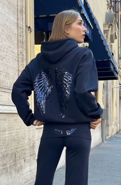 Wings sequin hoodie