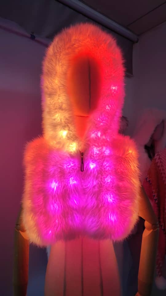 Aurora Halo Vest Light-Up Faux Fur Vest PREORDER